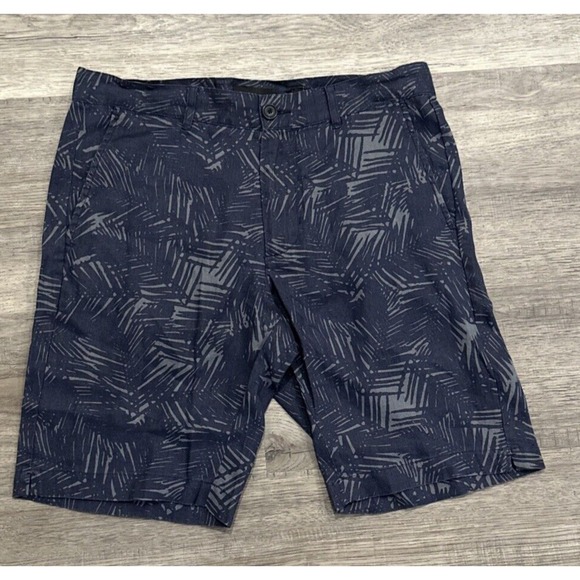 Vince Shorts Men 31 100% Hemp Linen Tropical All Over Print Beach 9"Shorts Navy - Picture 1 of 9